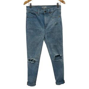 Madewell 11" High Rise Skinny Jeans Distressed Light Wash Denim Size 29 AG163